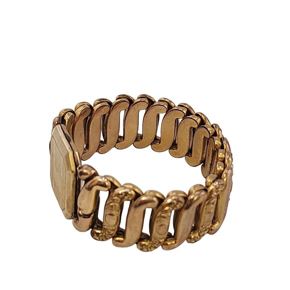 Vintage Signed LA MODE Etched Square Front Childs Sweetheart Bracelet (A4744) - Picture 5 of 8